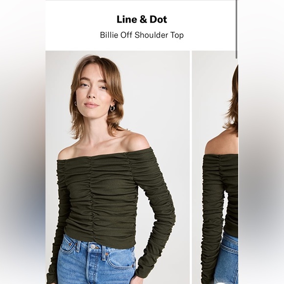Line And Dot Billie Off Shoulder Top - Picture 1 of 3